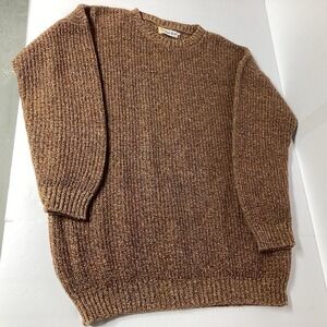 Robert Mackie Of Scotland Brown/Gold Marled Lambswool Sweater Men's LARGE New